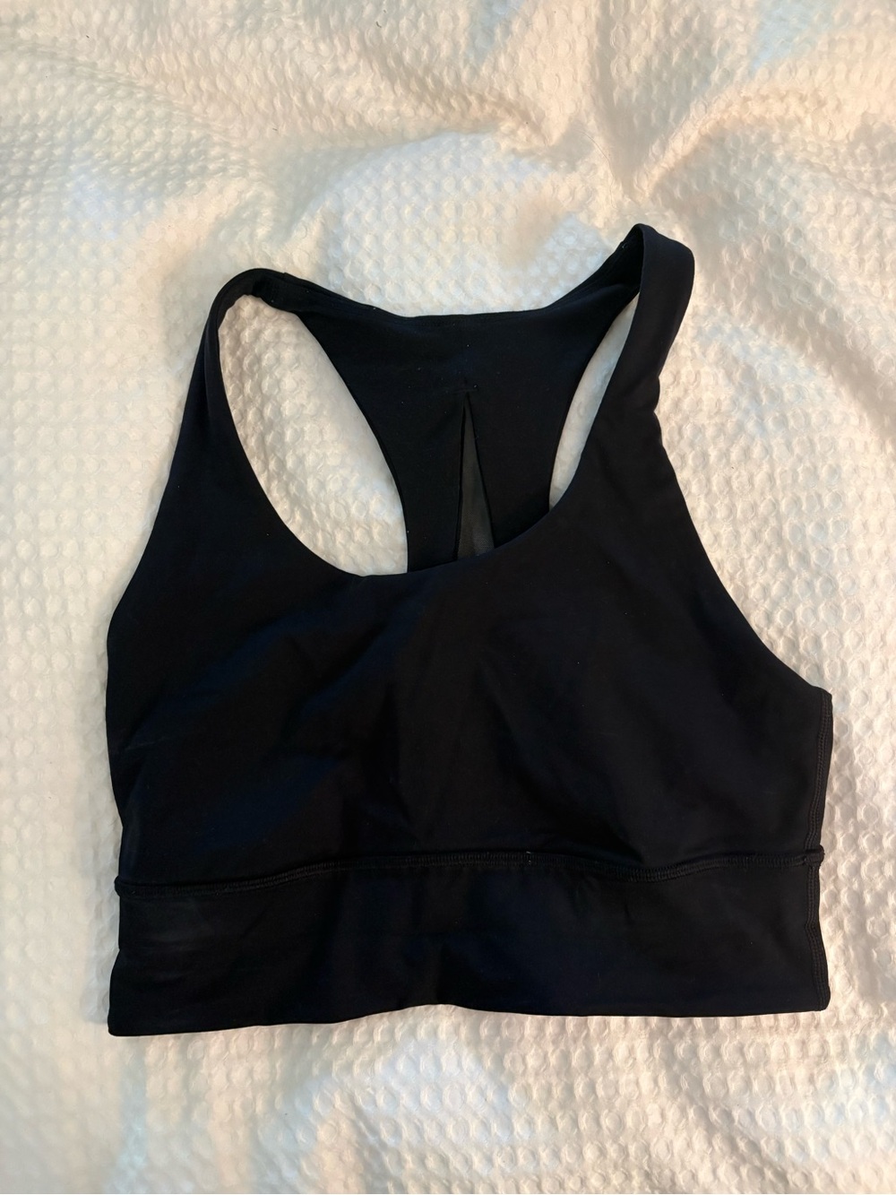 lululemon athletica Black Racerback Sports Bra with mesh detail